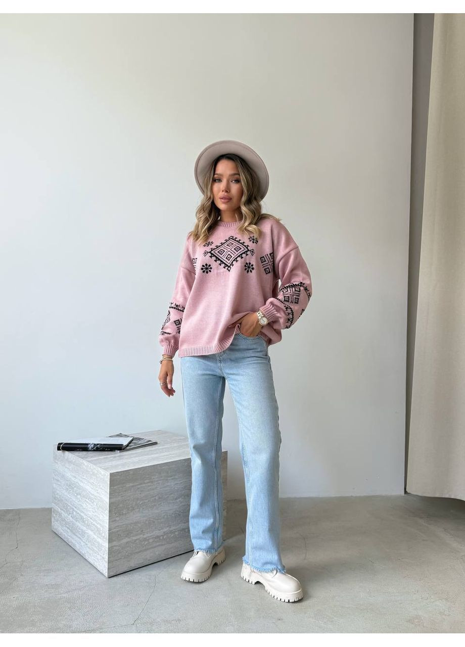Блідо-рожевий демісезонний жіночий светр джемпер No Brand