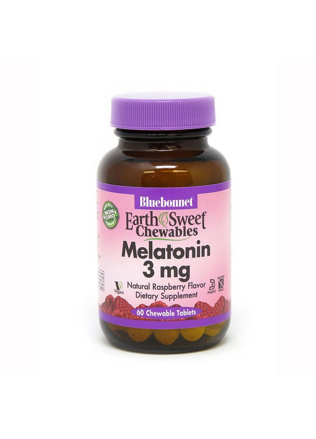 Натуральная добавка Earth Sweet Chewables Melatonin 3 mg, 60 жевательных таблеток Bluebonnet Nutrition (293341285)