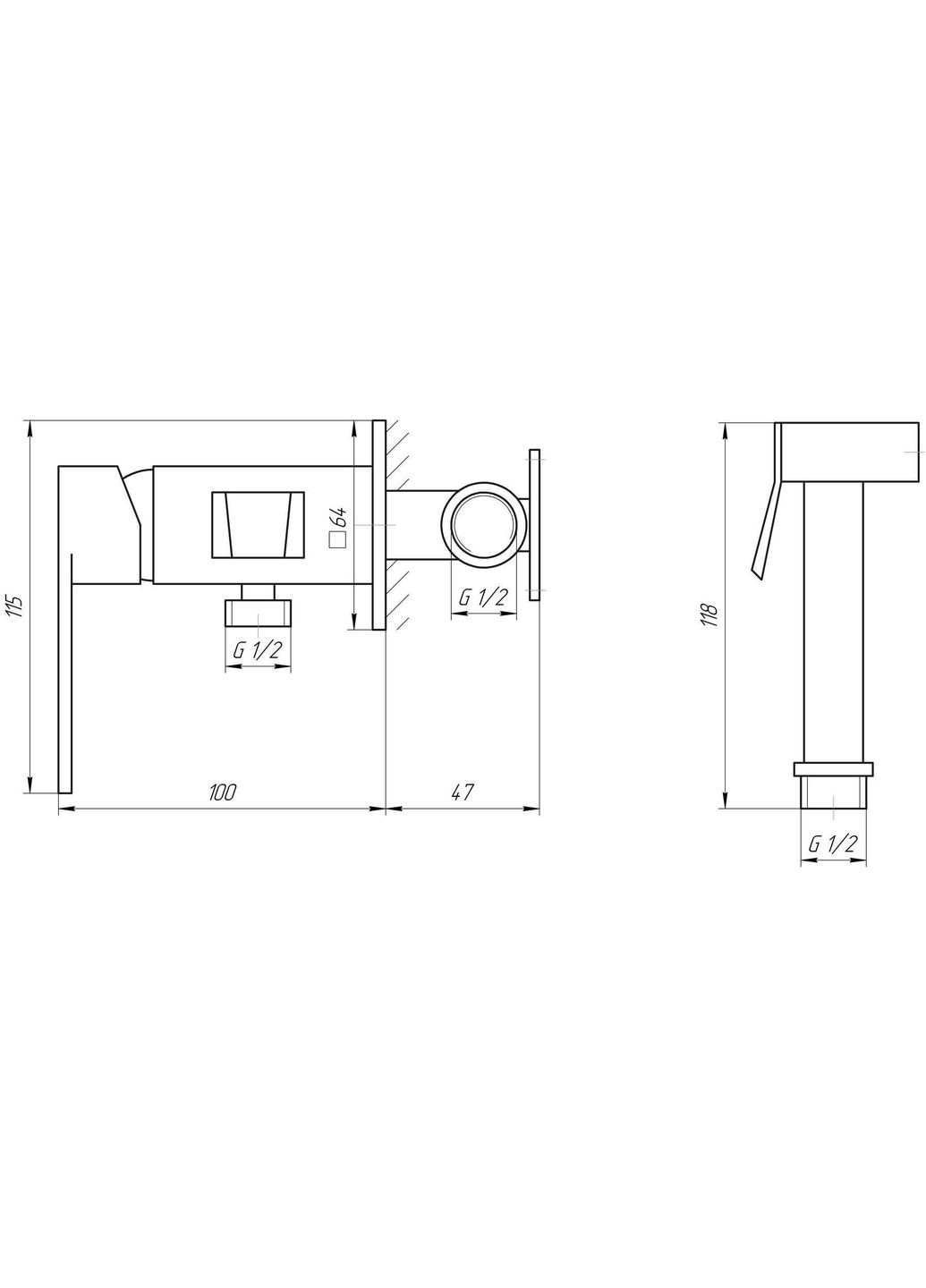 Смеситель гигиенический SARDINIA TS 087106-H20-BL Topaz (335040804)