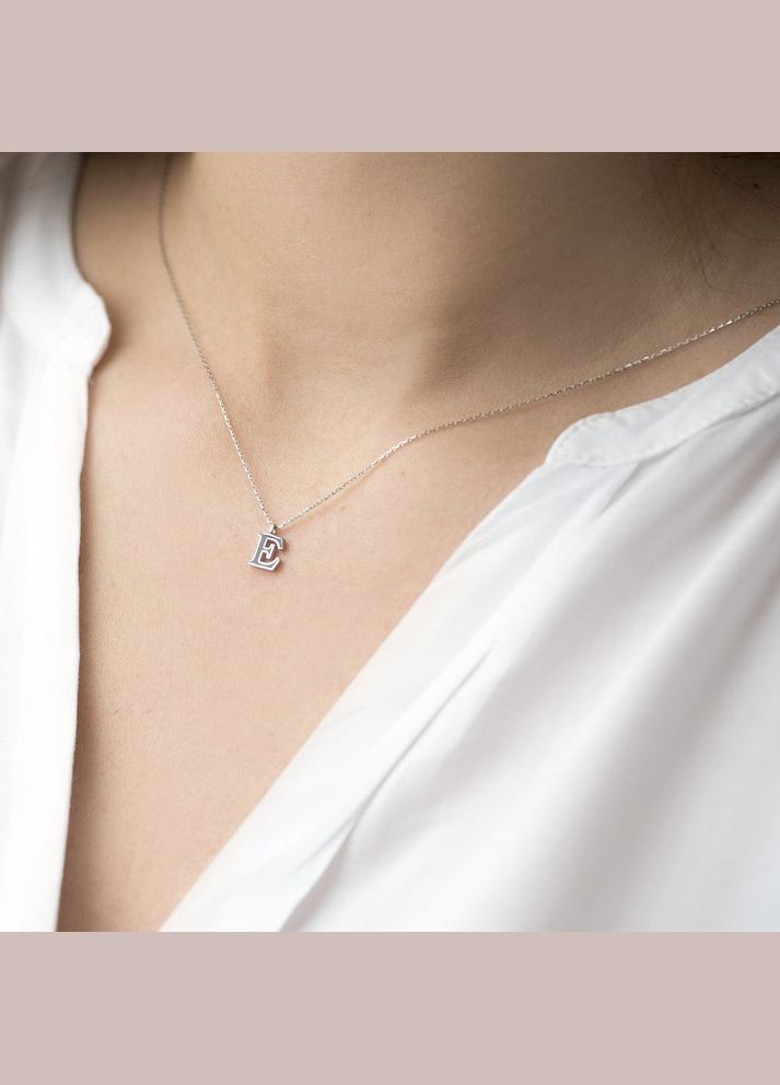 Серебряное колье с буквой Р 18972ч 45 Oniks (264023496)