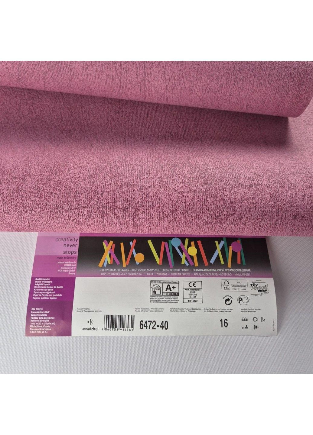Шпалери вінілові на флізеліні 0.53 × 10.05 м 91658, рожеві — для спальні, дитячої, вітальні MARBURG (368895599)