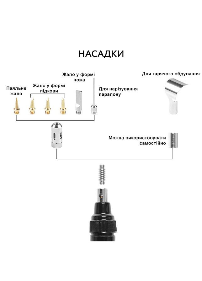 Портативний газовий паяльник MT-100 з набором аксесуарів (14 в 1) HandsKit (307908077)