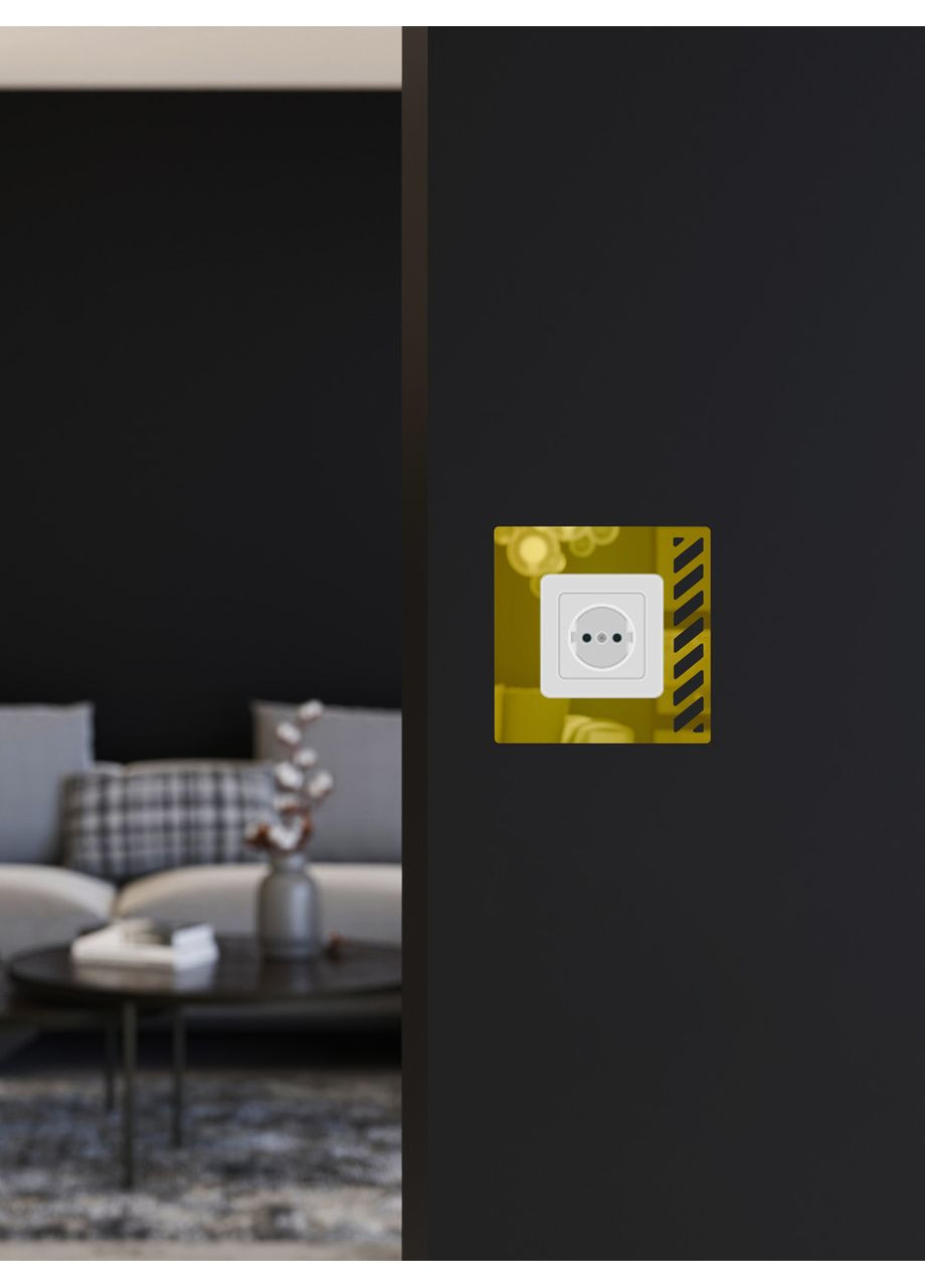 Наклейки зеркальные на стену интерьерные акриловые рамки под выключатель №4 Золото 1 шт. Ваша Світлість (366334628)