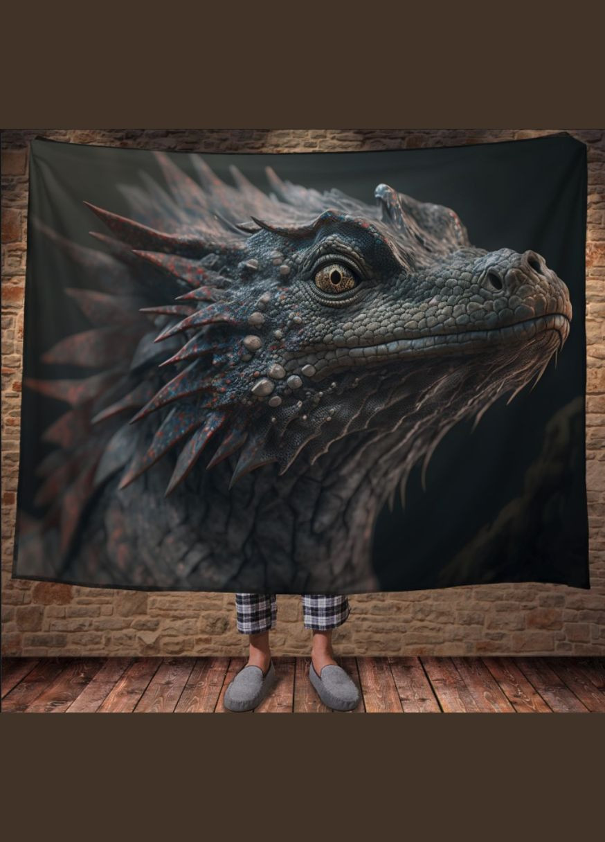 Плед с 3D принтом Реальные большие драконы Каменный дракон рептилия Перша Креативна мануфактура PERFECTUS Плед (301868574)