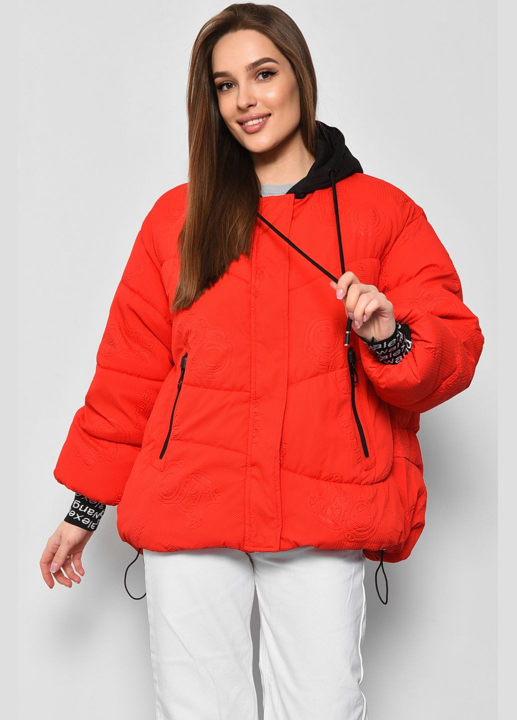 Червона демісезонна куртка жіноча демісезонна червоного кольору Let's Shop