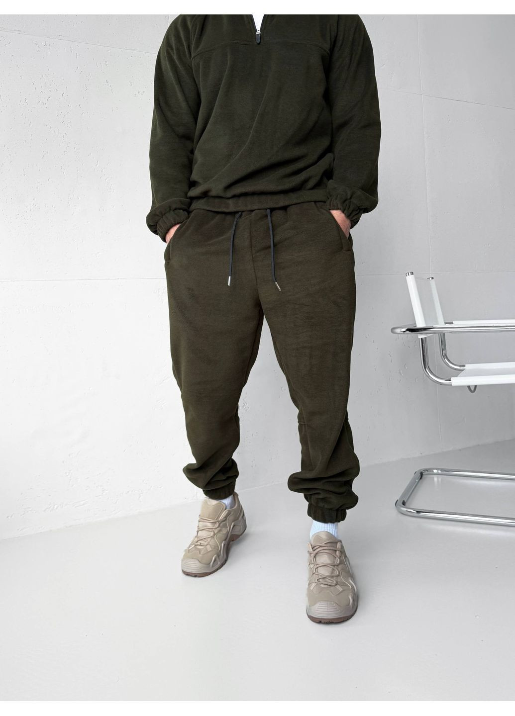 Зимовий чоловічий костюм Ran фліс полар хакі No Brand (365686026)