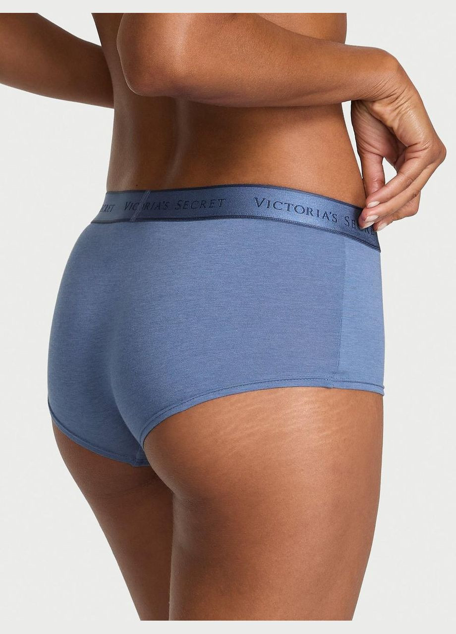 Трусики жіночі Logo Cotton Boyshort XS сині Victoria's Secret (344445229)