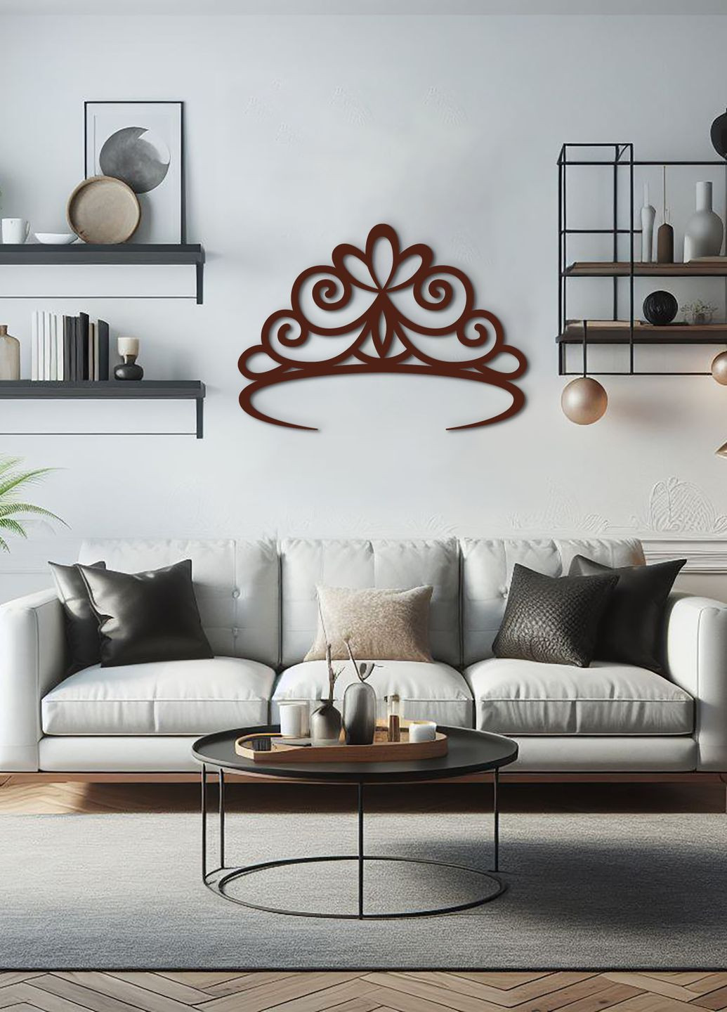 Интерьерная картина на стену, декоративное панно из дерева "Корона принцессы", стиль минимализм 25х18 см Woodyard (292012950)