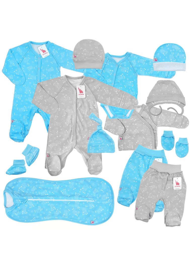 Комбінований набір для новонародженого 13 в 1 blue and sweet dream Tunes