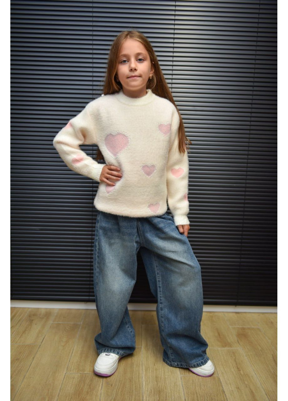 Рожевий зимовий светр альпака No Brand