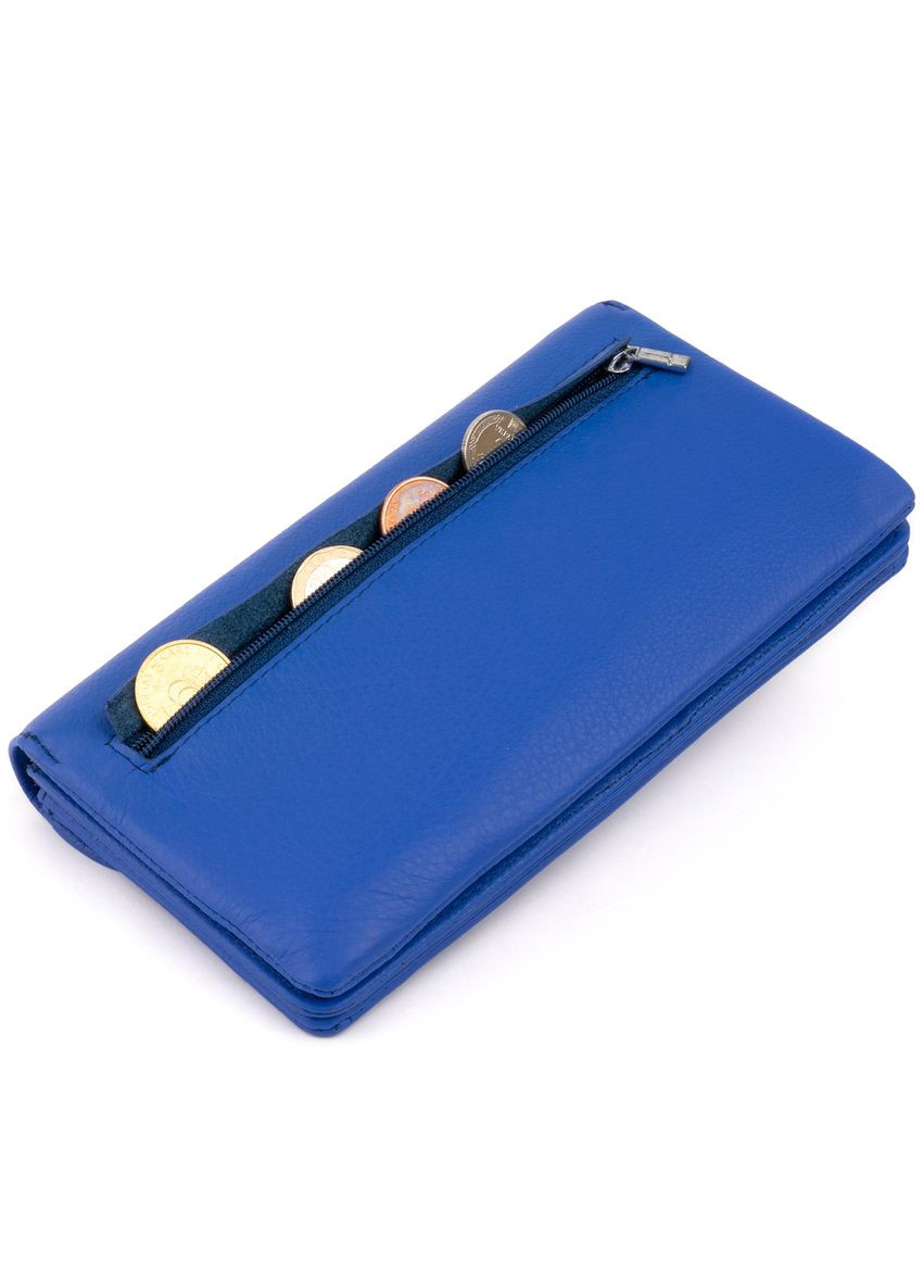 Клатч женский из кожи с монетницей 19319 Синий st leather (306881324)