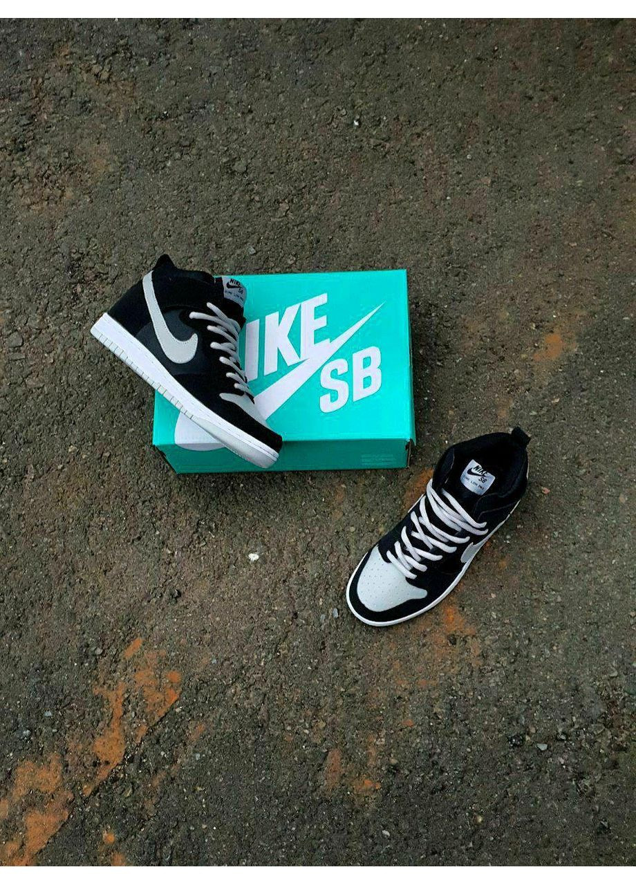 Серые демисезонные кроссовки мужские nike sb dunk high black grey найк сб данк No Brand