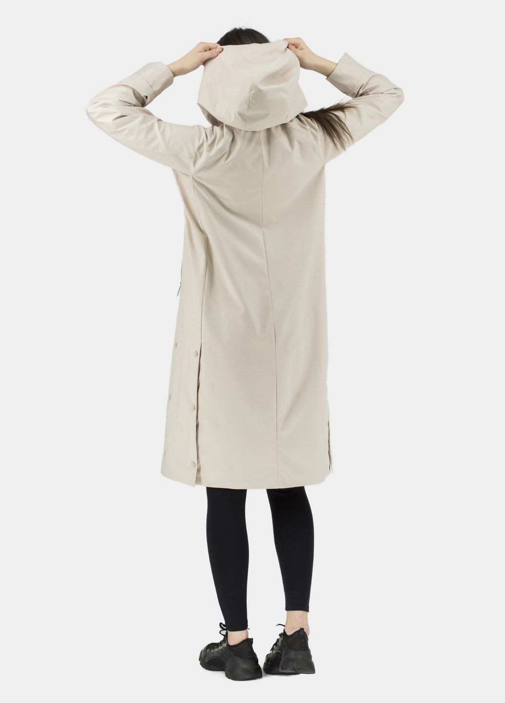 Жіночий спортивний плащ з капюшоном, та оливковий Snow Owl (бежевий, ), 35256 на блискавці, на кнопках демісезон (331785712)