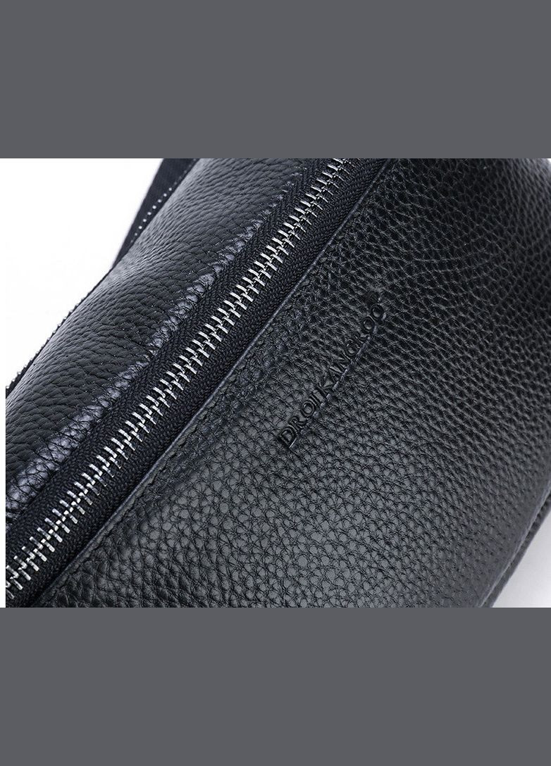 Чоловіча шкіряна сумка бананка на груди поясна м'яка чорна (sku_1069) No Brand (346078163)