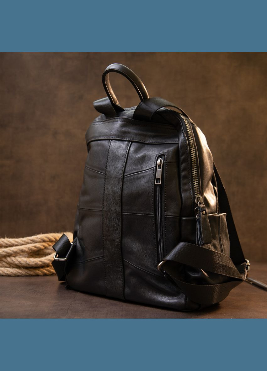 Рюкзак чоловічий шкіряний 20411 Чорний Vintage (302257658)