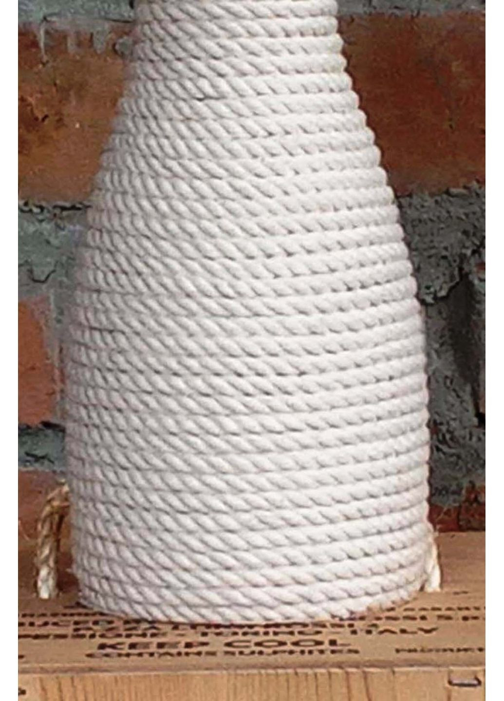 Біла вазочка для квітів | Декор зі скла та бавовняного канату. Ручна робота HHD (361440325)