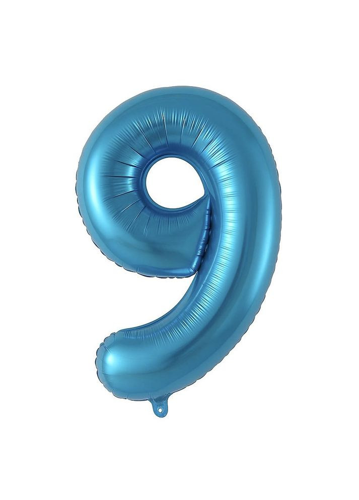 Фольгированная фигура цифра "9" цвет синий 1 м No Brand (345704307)