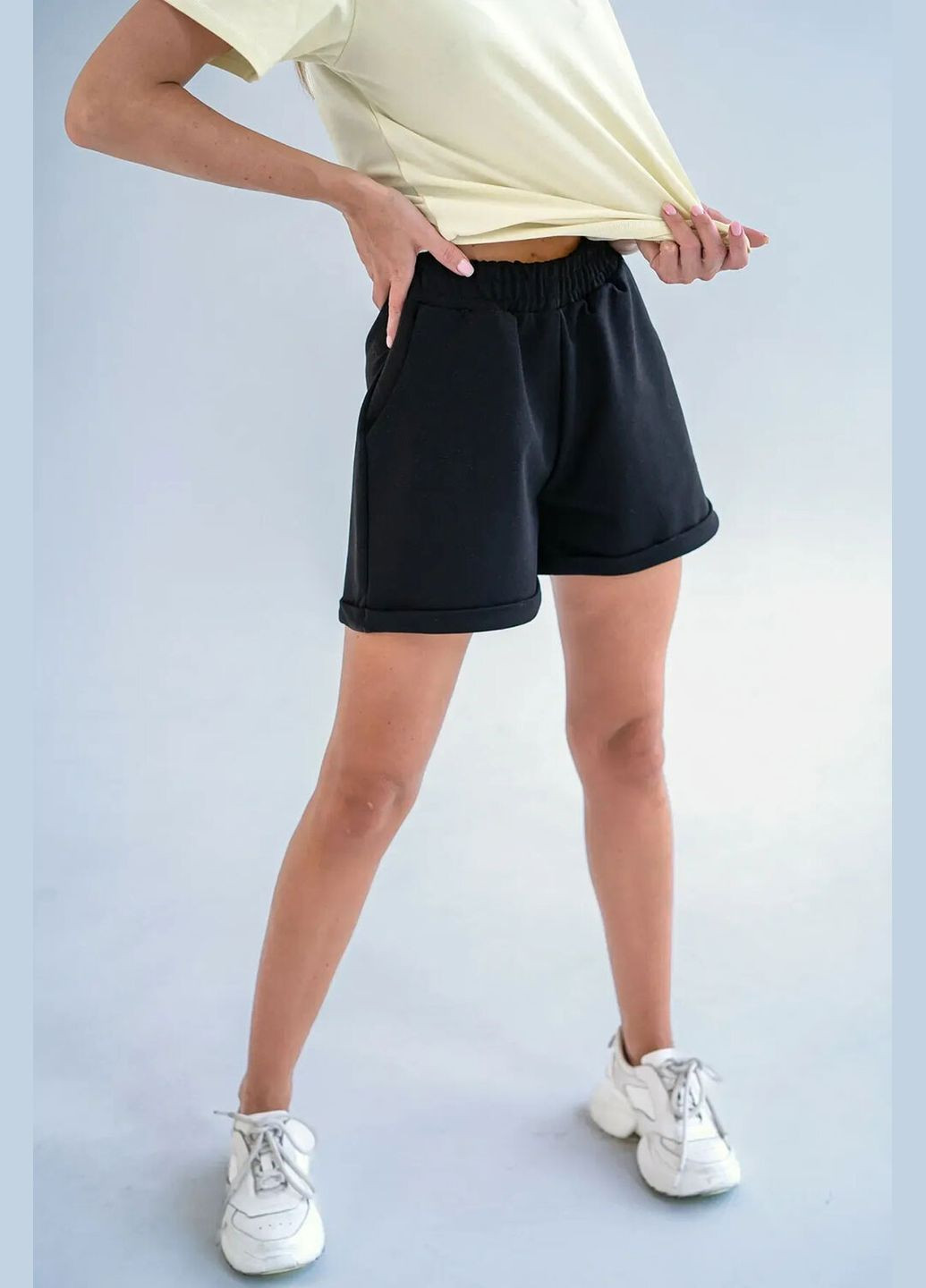 Женские шорты Wide Черные Teamv (337115761)