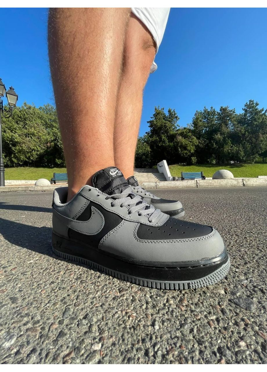 КРОСІВКИ ЖІНОЧІ NIKE AIR FORCE 1 GREY BLACK НАЙК АІР ФОРС 1 ПРЕМІУМ No Brand сірі демісезони (367172510)