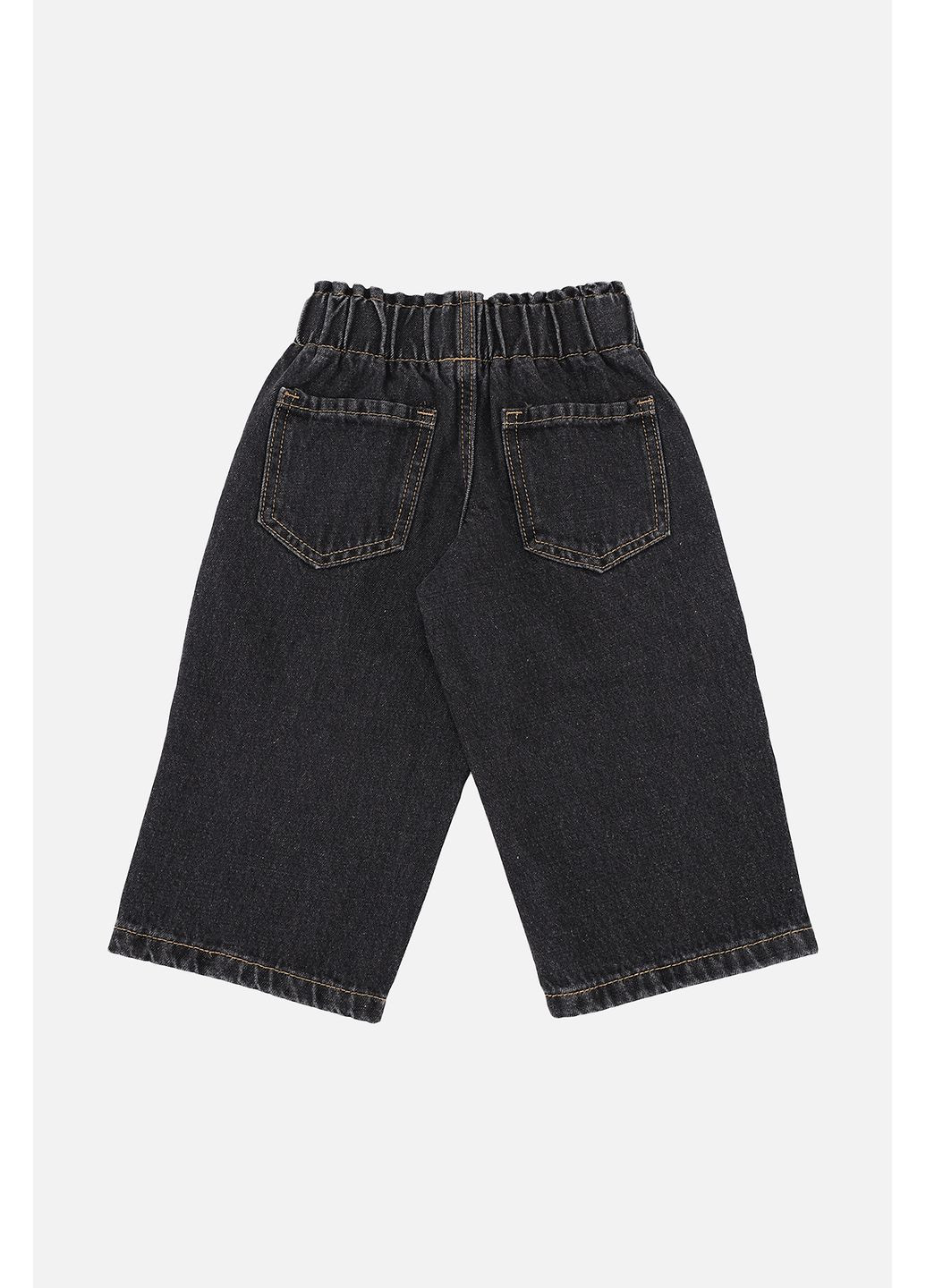 Темно-серые демисезонные джинсы wide leg для девочки цвет темно-серый цб-00279813 Yuki