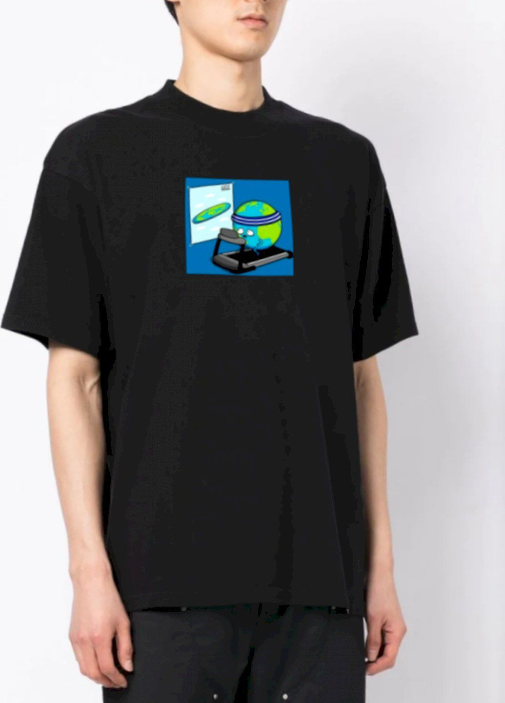 Чорна футболка oversize чоловіча чорна Trace of Space