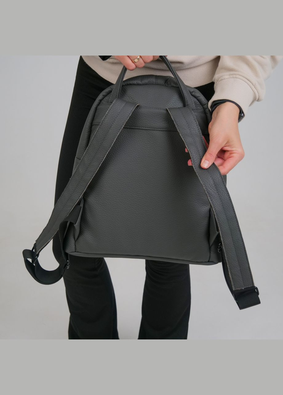 Компактный женский рюкзак в экокожи, темно-серый цвет ToBeYou Like (293247137)