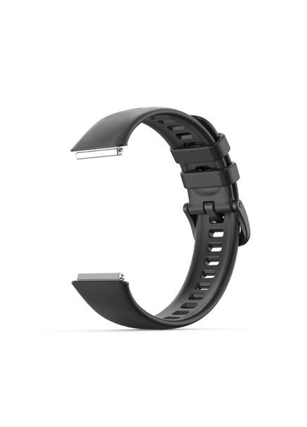 Силіконовий ремінець для Huawei Band 7 (сумісний). Колір: Чорний. Ремішок на хуавей бенд 7 No Brand (370101775)