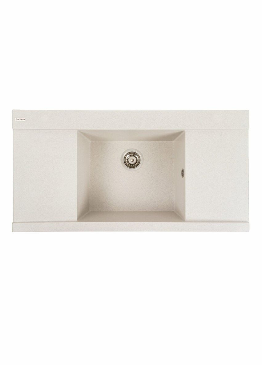 Гранитная мойка для кухни 9651 ATLAS матовая Белая в точку Platinum (342069239)