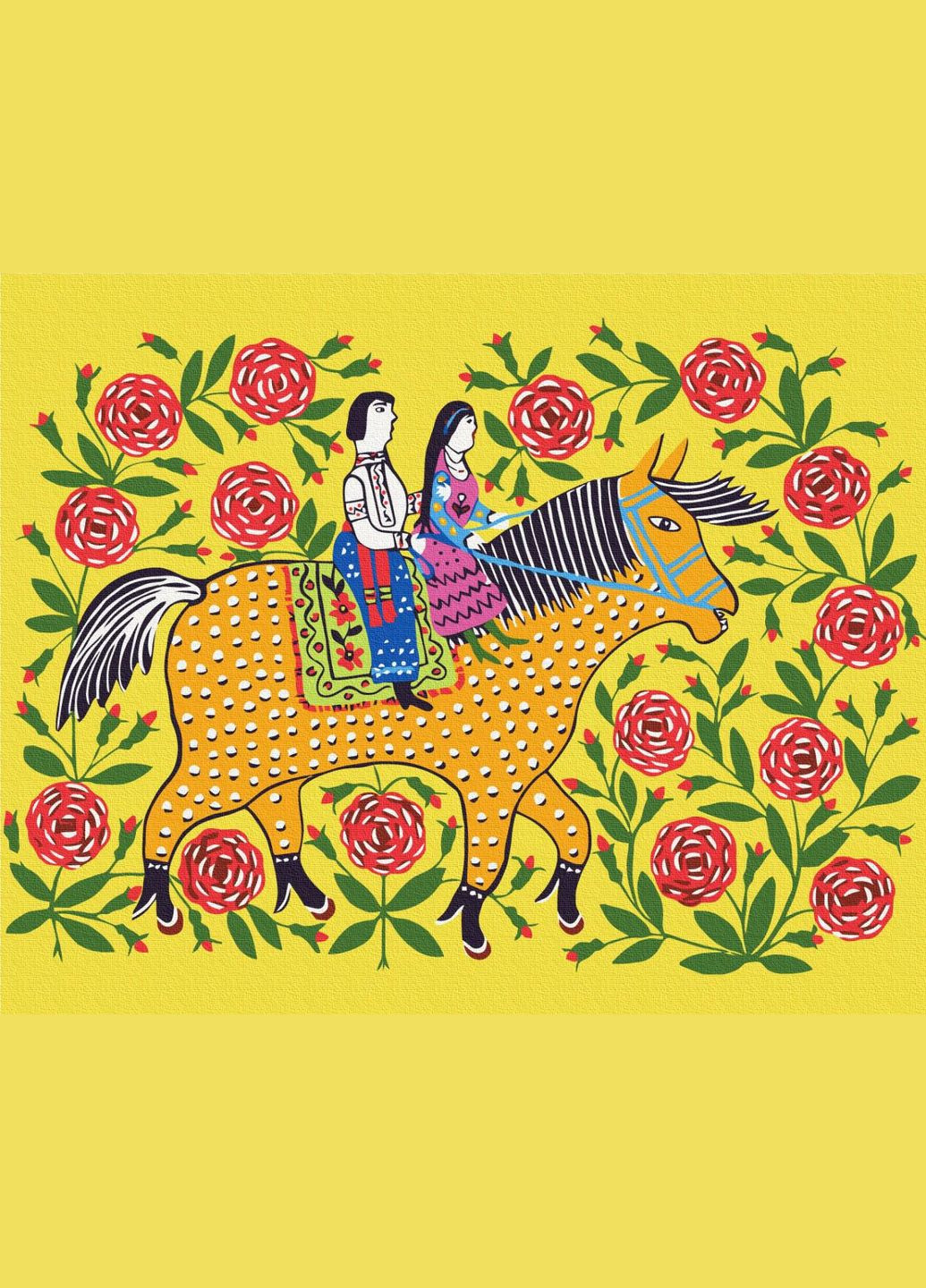 Девушка с казаком на прогулке © Maria Prymachenko No Brand (312548704)