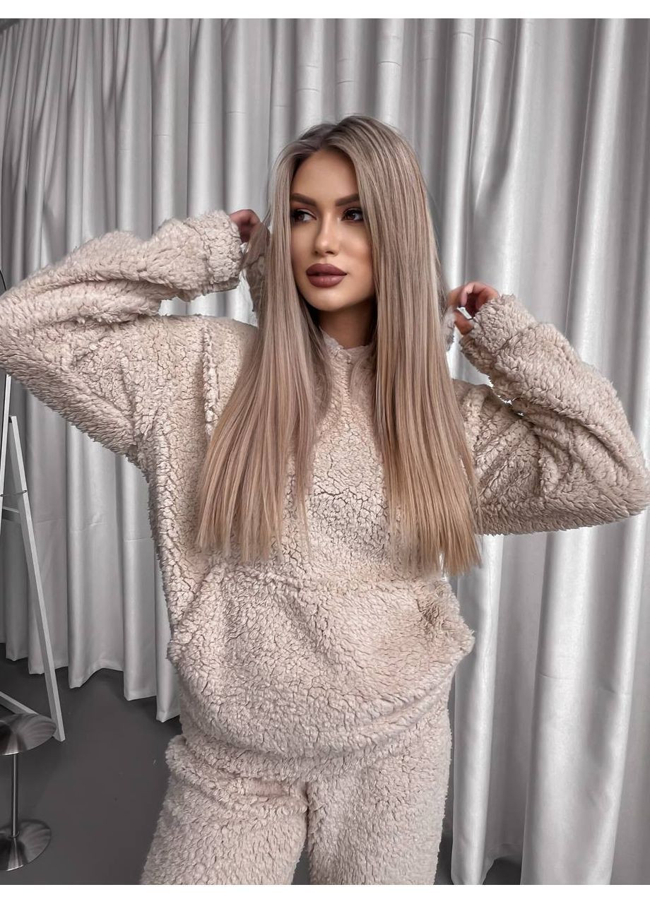 Теплый костюм «Teдди» 🧸 кофта с капюшоном и карманом кенгуру No Brand (369249482)