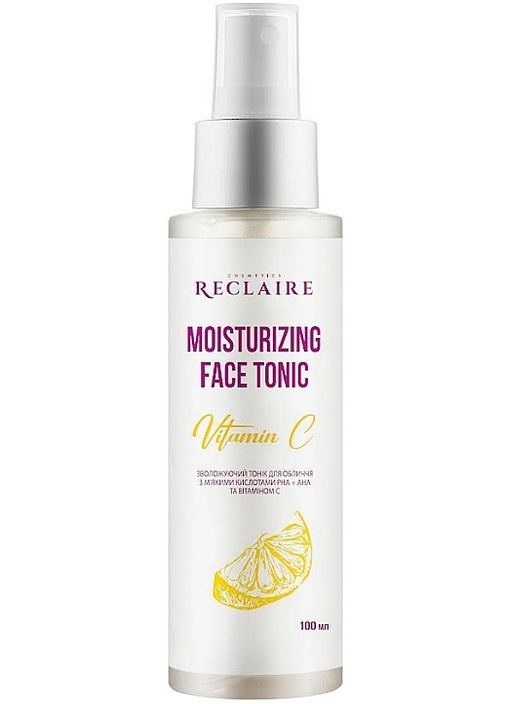 Зволожуючий тонік для обличчя з м'якими кислотами PHA+AHA та вітаміном C Moisturizing Face Tonic 100ml (1272243-139086) Reclaire cosmetics (368632419)