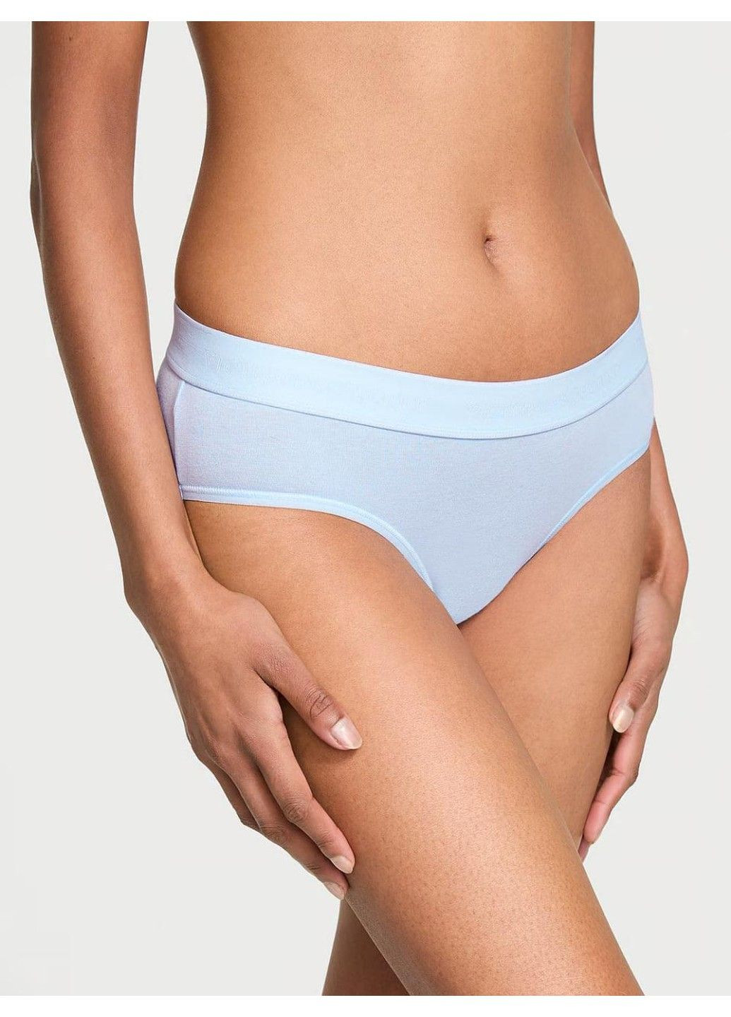 Трусики-хіпстер жіночі Logo Cotton Hiphugger Panty блакитні Victoria's Secret (330829445)