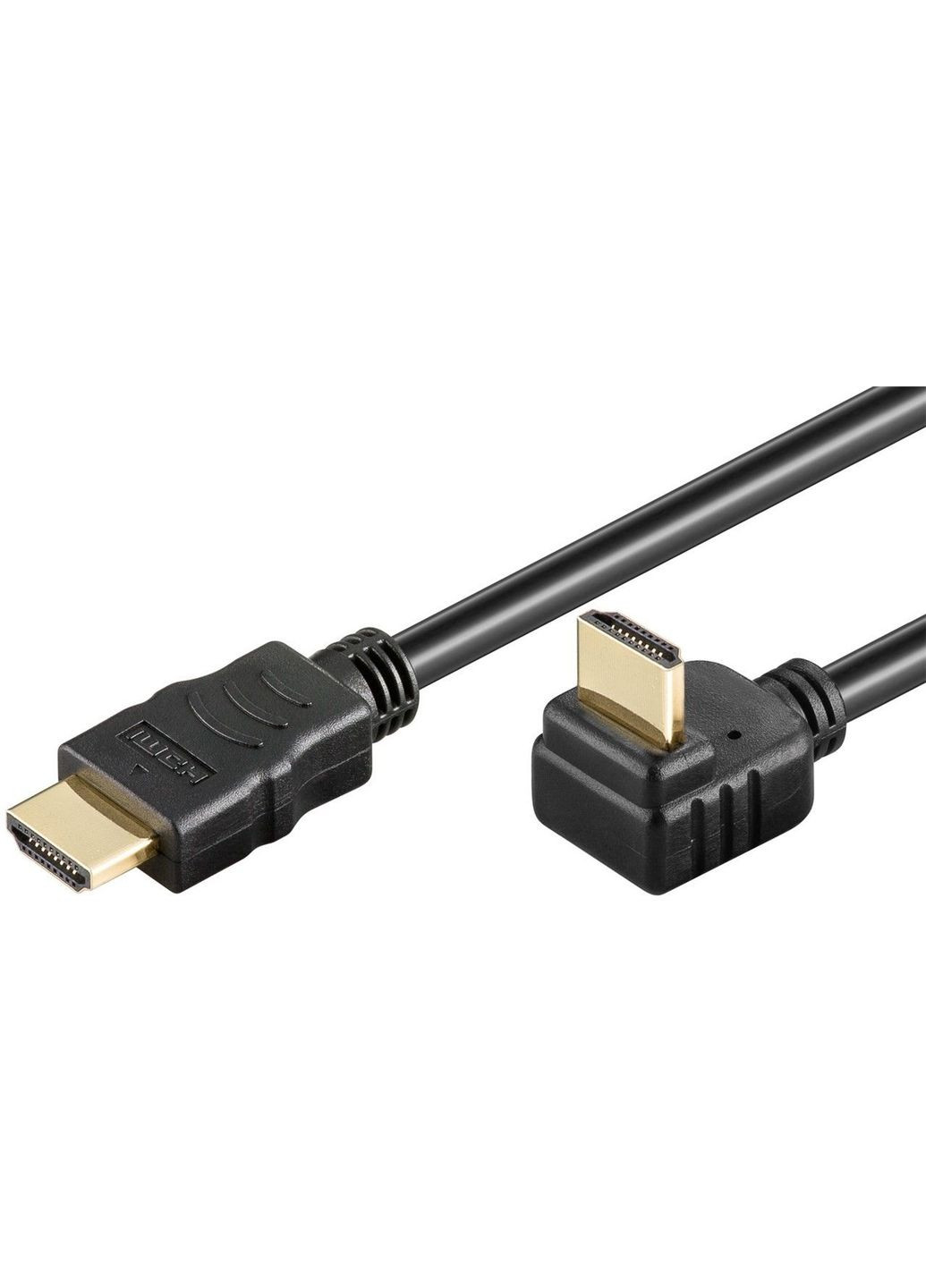 Кабель моніторасигнальний HDMI M/M 1.5m HS+HEC+ARC 90°вниз 4K@30Hz Gold (75.03.4286) Goobay (302891086)