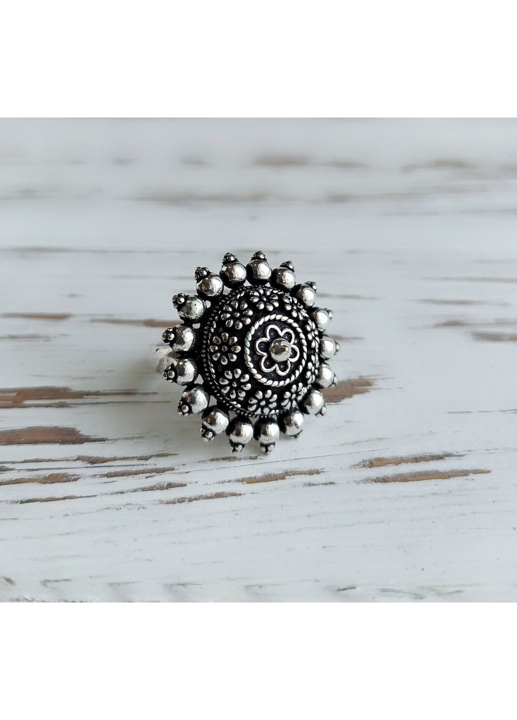 Етнічне індійське кільце з квітковим орнаментом No Brand (364202424)