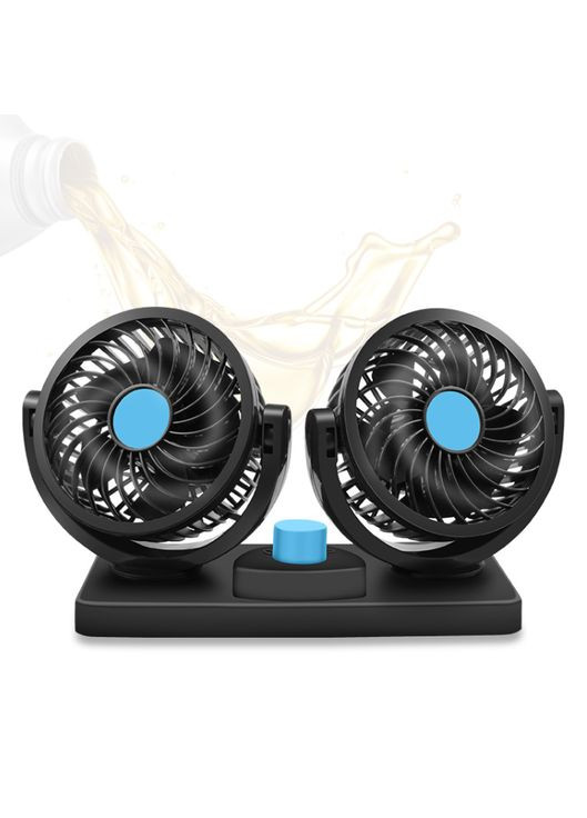 Автомобільний вентилятор подвійний, з регулятором, в прикурювач 12 V China (366666384)