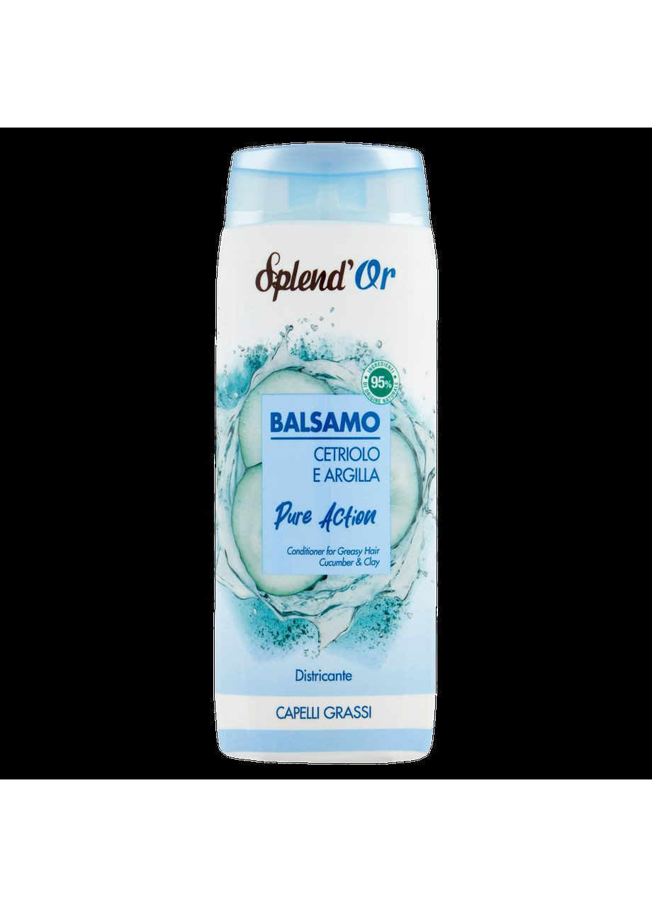 Бальзам-кондиционер для жирных волос с огурцом и глиной Cetriolo e Argilla 300 мл Splendor (369717639)