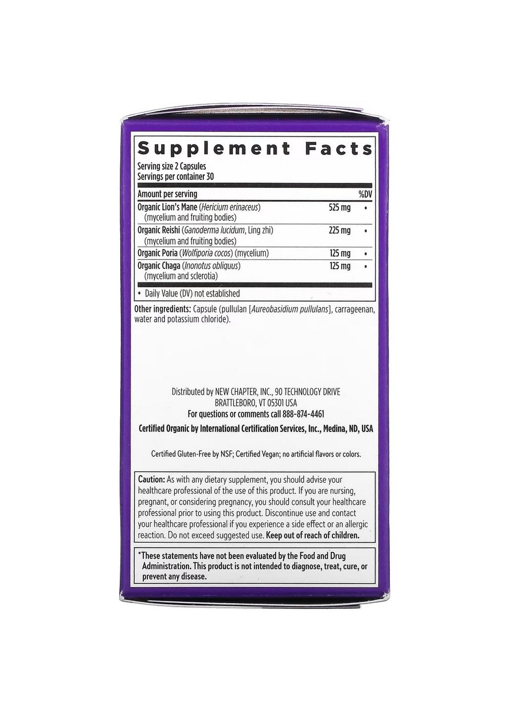 Натуральна добавка Lion's Mane, 60 вегакапсул New Chapter (293420936)