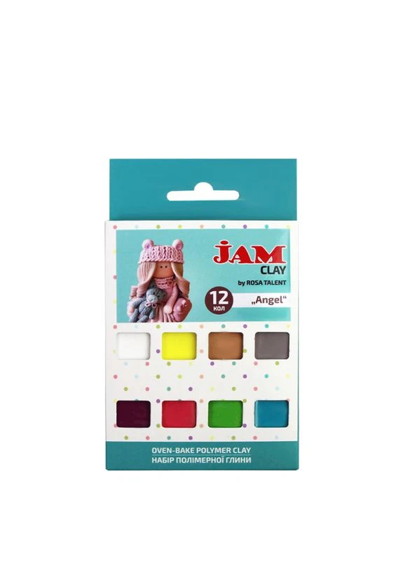 Полимерная глина JAM CLAY в наборе, 12 цветов по 20 г., Angels, (5059011) Rosa (377788791)