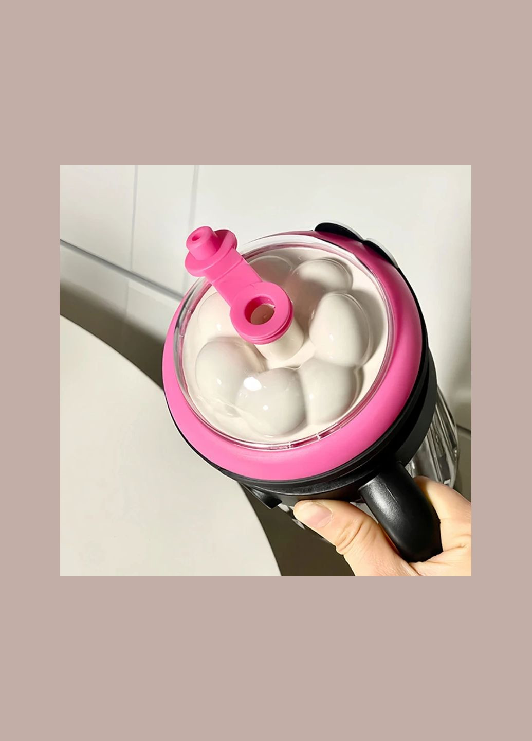 Портативная чашка Momo Cup 1280 мл, прозрачная с фильтром для чая и трубкой, Черная () No Brand (302392537)