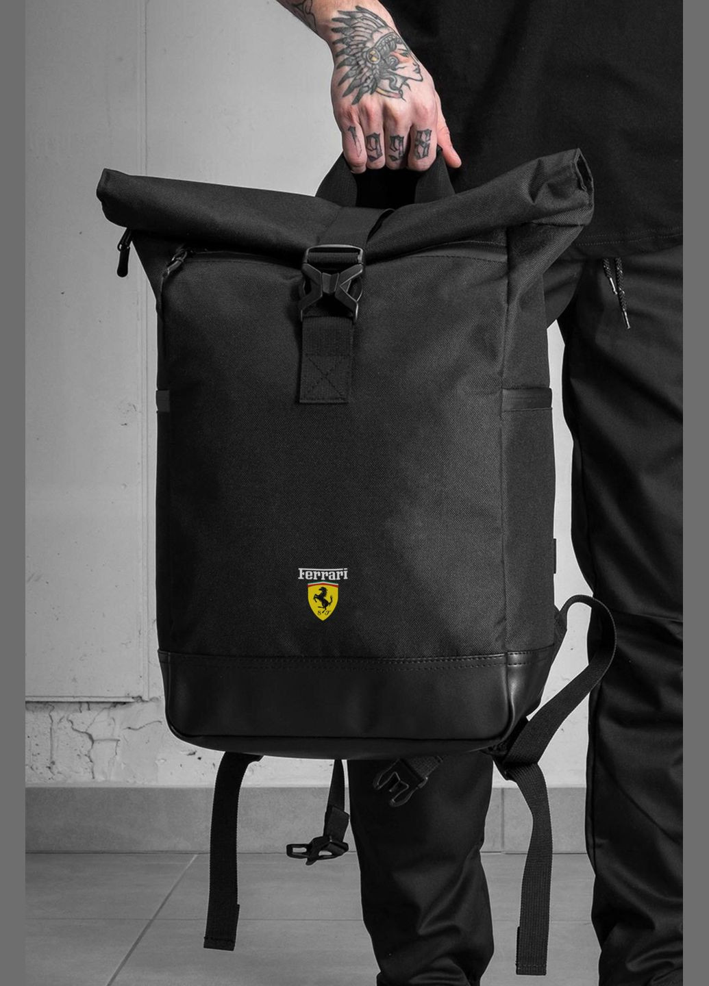 Мужской Повседневный Рюкзак Роллтоп Школьный С Принтом Ferrari Without (346475657)