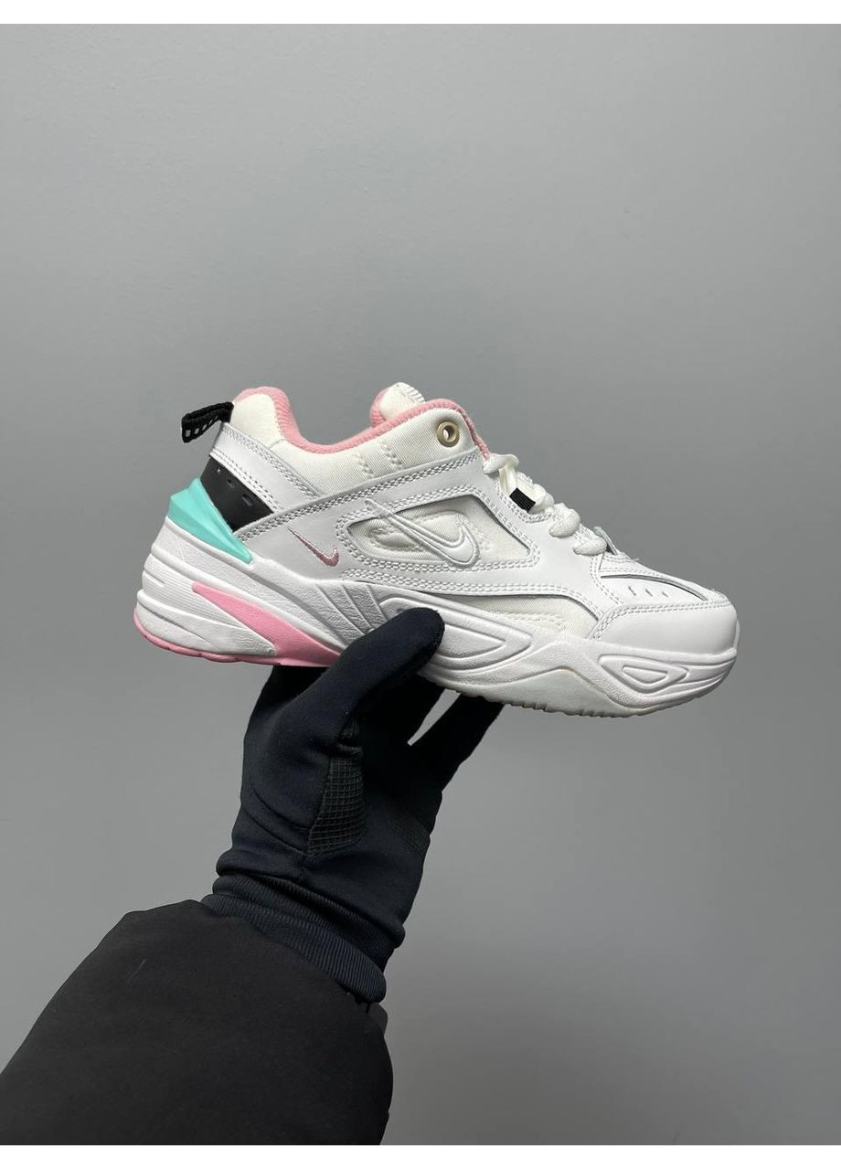 Рожеві Осінні кросівки чоловічі nike m2k tekno white pink turquoise найк м2к текно No Brand