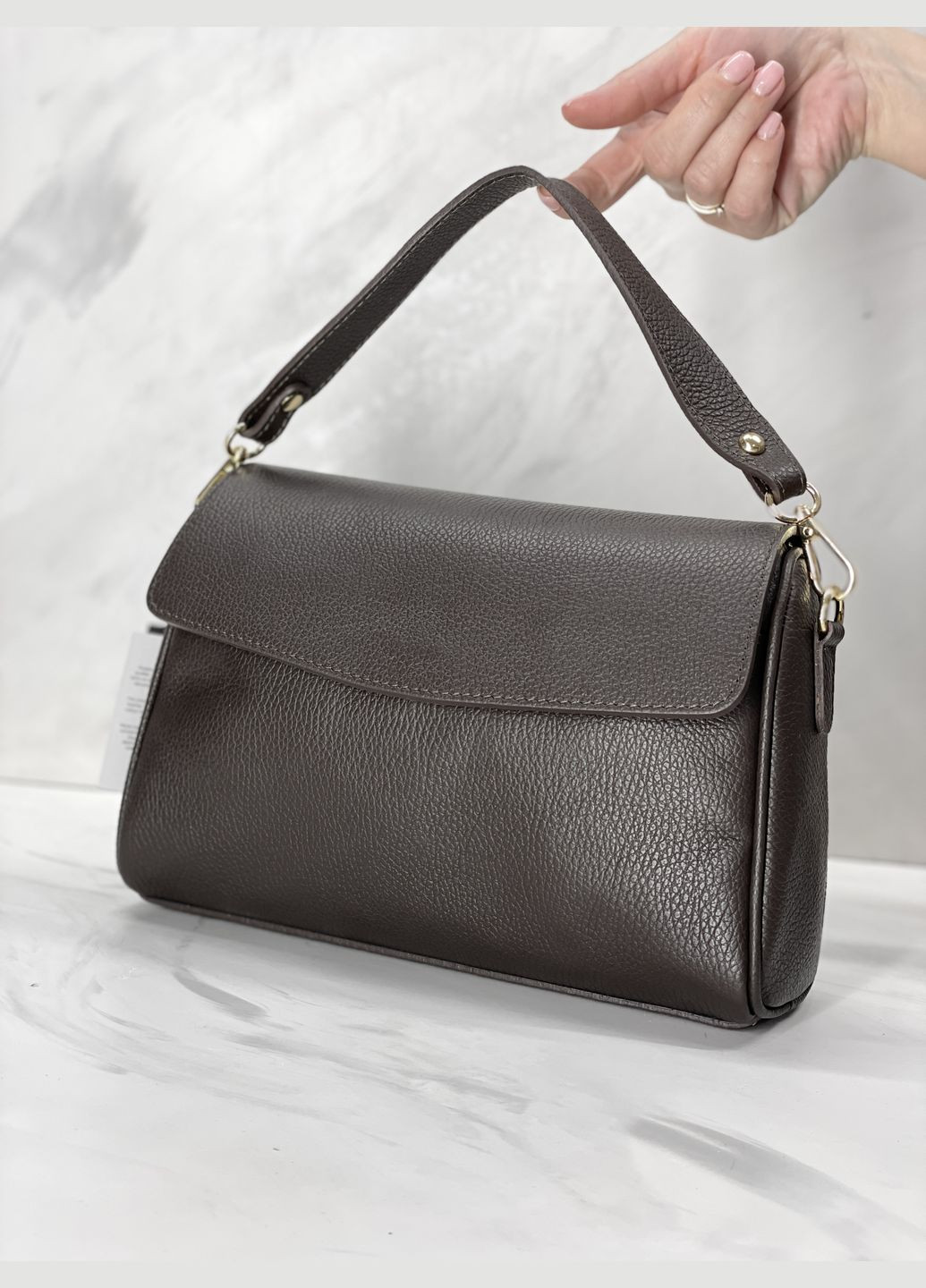 Сумка жіноча Італія, натуральна шкіра, мінімалізм, 2 ремінці Virginia Conti Кросбоді (338257329)