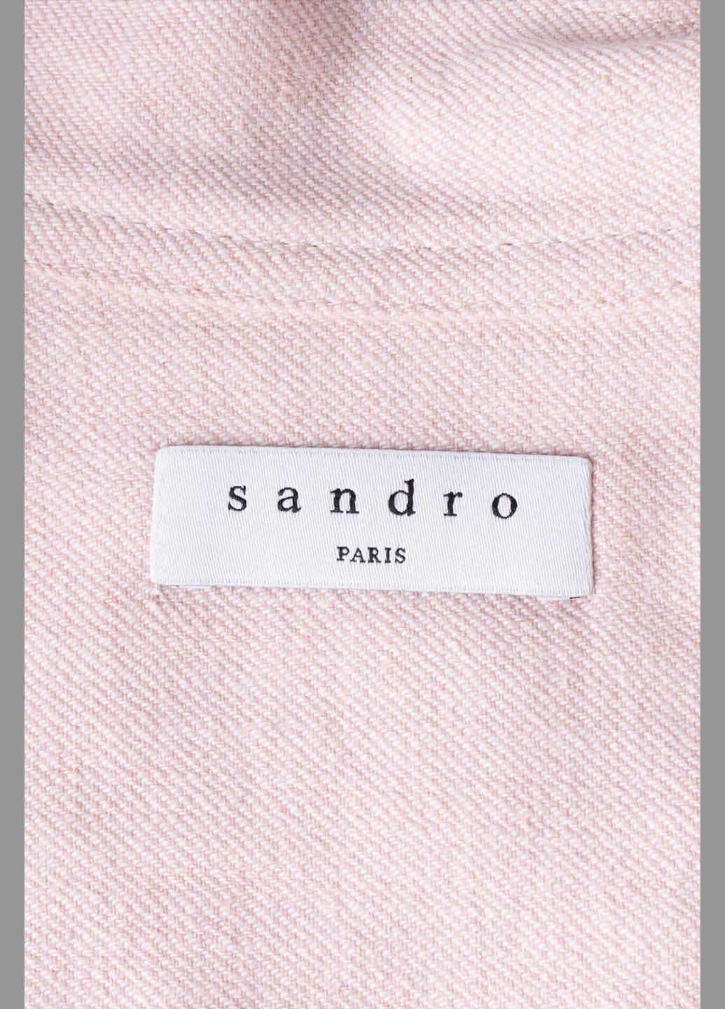 Стильний рожевий комбінезон Sandro Paris Delphie комбінезон-брюки лососевий вечірній, джинсовий, кежуал, повсякденний, діловий, спортивний, коктейльний, святковий льон, джинс, трикотаж