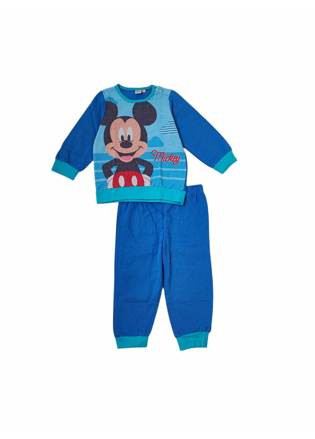 Синяя зимняя детская теплая пижама для мальчика синяя (25100404) кофта + брюки Disney
