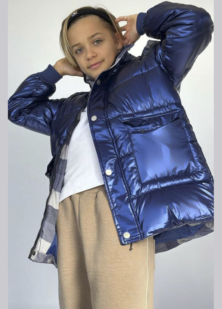Синя зимня куртка дитяча для хлопчика єврозима синього кольору Let's Shop