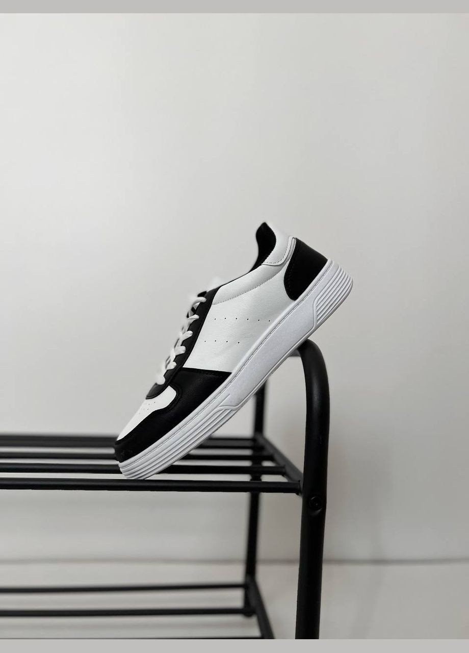 Черно-белые демисезонные кроссовки мужские No Brand