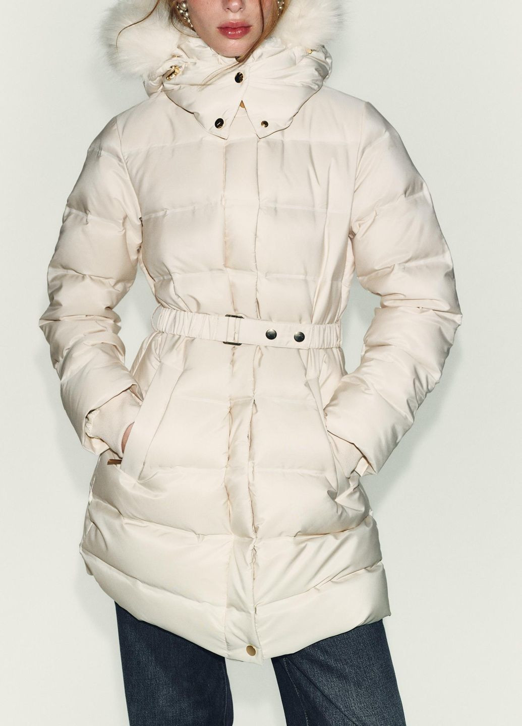 Молочный демисезонный Пуховик Zara