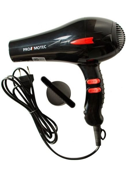 Професійний фен для сушіння та укладання волосся 3000 W PM-2308 Чорний Promotec (306716591)