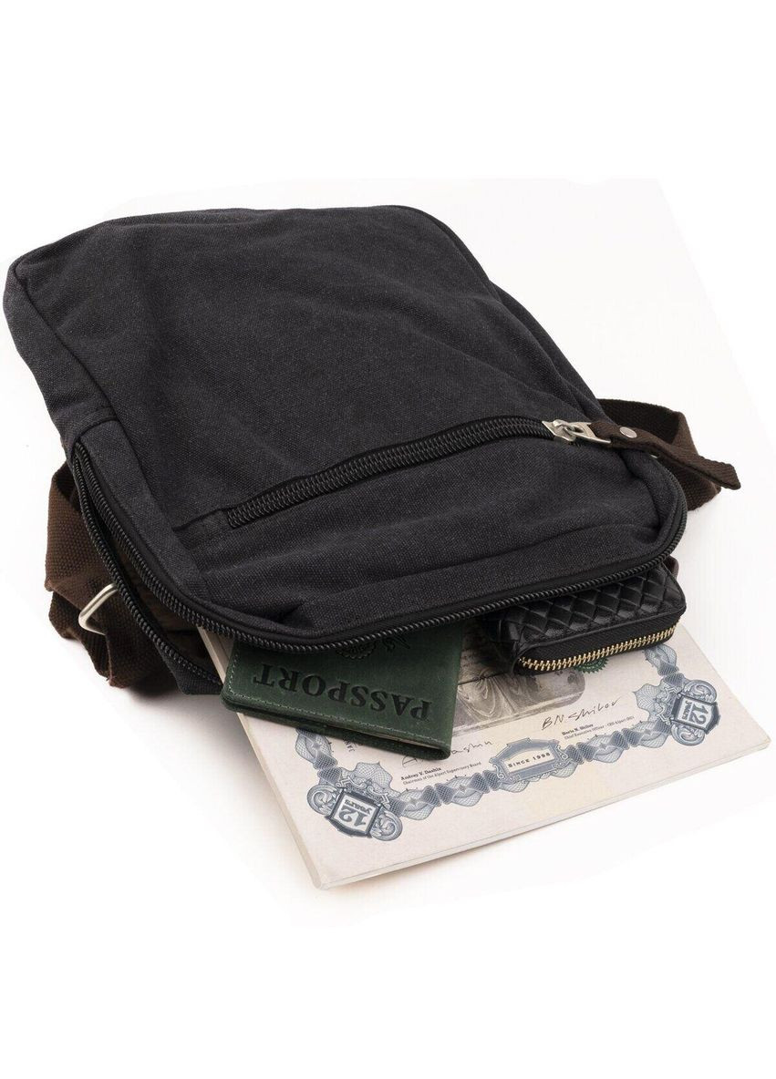 Сумка вертикальная текстильная 20079 Черная Vintage (329147526)