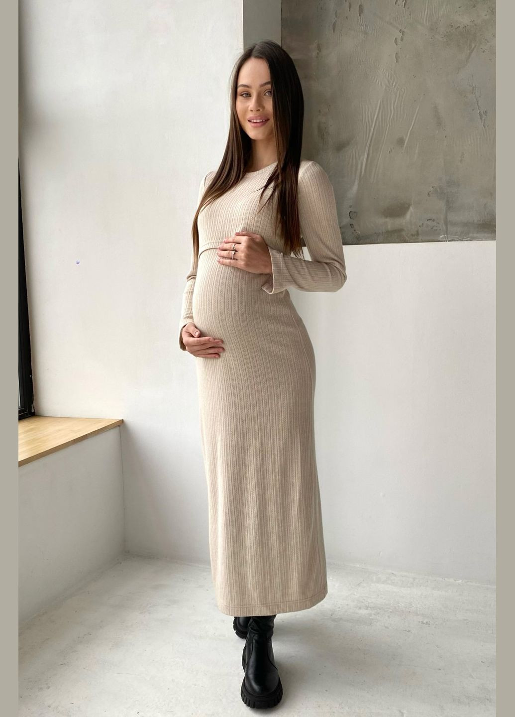 Бежевое повседневный платье 2358 1748 Dianora